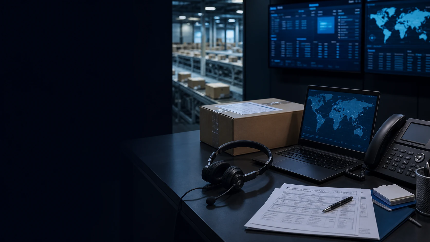International courier support and dispatch coordination station